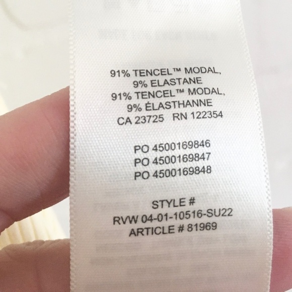 NWOT Aritzia Wilfred Heli Tank Ribbed racerback tank Butter Yellow Pastel Sz 2XL - Picture 11 of 14